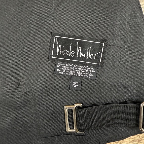 VTG Nicole Miller Limited Quanities Tuxedo Backless Vest Graduation PHD Barback - Picture 9 of 13